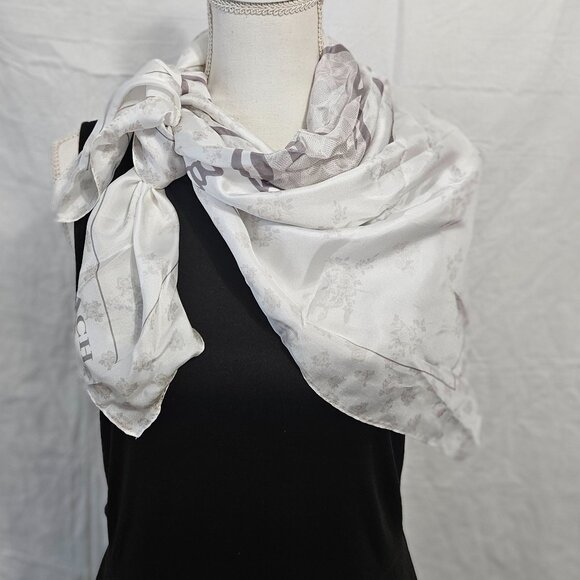 COACH Mini Vintage Rose Rexy Print Silk Square Scarf - Picture 8 of 10